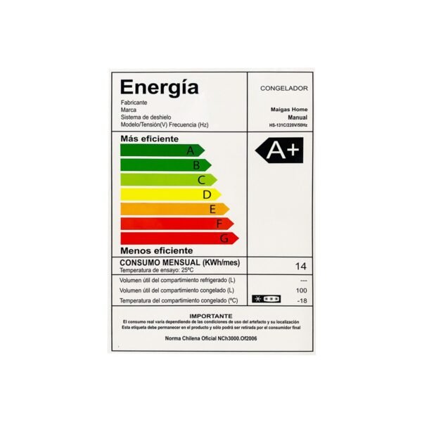 Conservadora T/DURA 100Lts HS-131C MAIGAS EFICIENCIA ENERGÉTICA