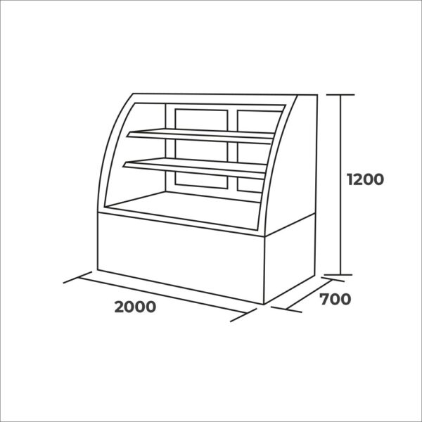Vitrina Pastelera HKCS2000 mm MAIGAS