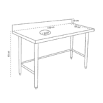 MEDIDAS Mesón Desconche Izquierdo 140 cm CALVAC