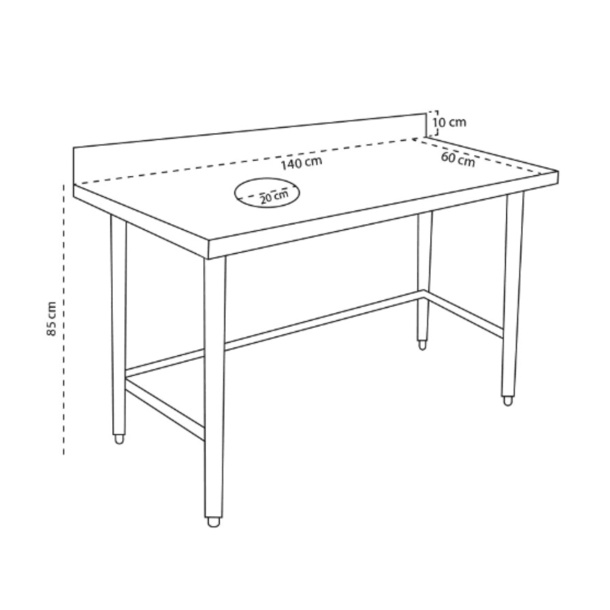 MEDIDAS Mesón Desconche Izquierdo 140 cm CALVAC