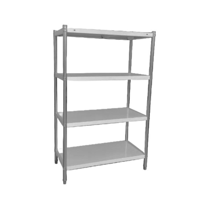 Estantería 4 niveles 150 cm Acero Inoxidable ECOBECK - Mundo Gastronómico Chile