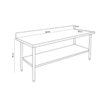 MEDIDAS Mesón de Acero Inoxidable Mural 180 cm ITA