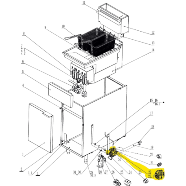 DESPIECE VALVULA FREIDORA VENTUS